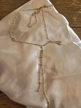 Gold Y-Drop Layered Necklace for Women